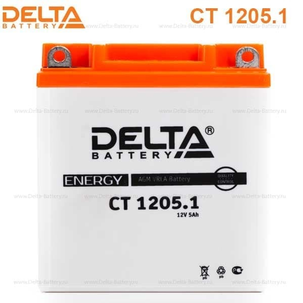 Аккумулятор Delta CT 1205.1 (12V / 5Ah) [YB5L-B, 12NS-3B]