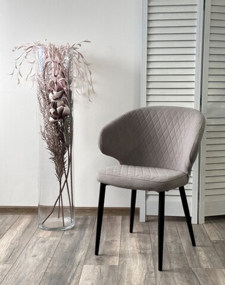 Стул М-City DISAUR Хилтон, B22 Серый, Велюр, Черный каркас