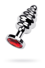 Анальная пробка Butt Plug Silver ребристая фиолетовый 8 см