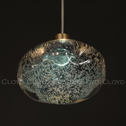 Подвесной светильник Cloyd VOCAL-A P1 / латунь - синее стекло (арт.11347)