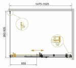 Душевой уголок Cezares Stylus-Soft 150x90 STYLUS-SOFT-AH-1-150/90-C-Cr стекло прозрачное/профиль хром
