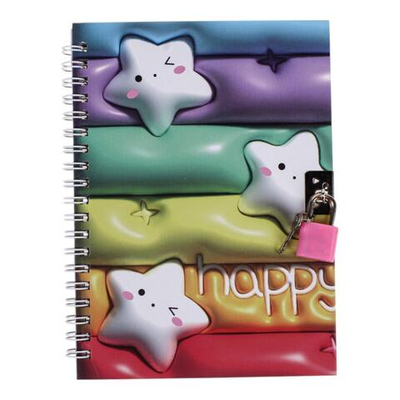 Блокнот на гребне "Бабл", на замке, 45л, 4 вида микс