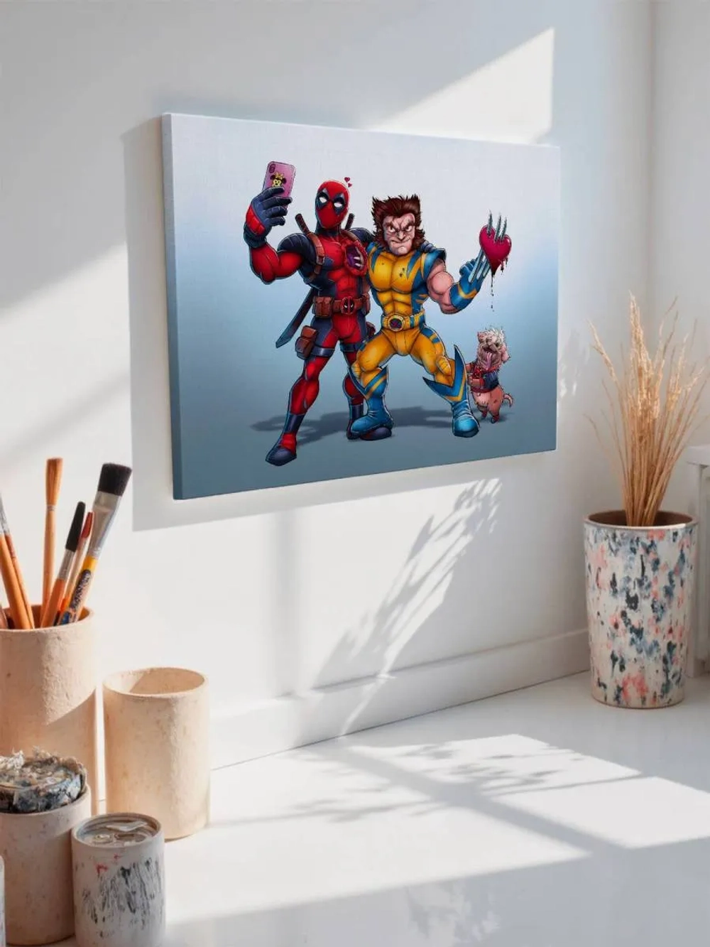 Картина на стену 40 X 50 Дэдпул и Росомаха