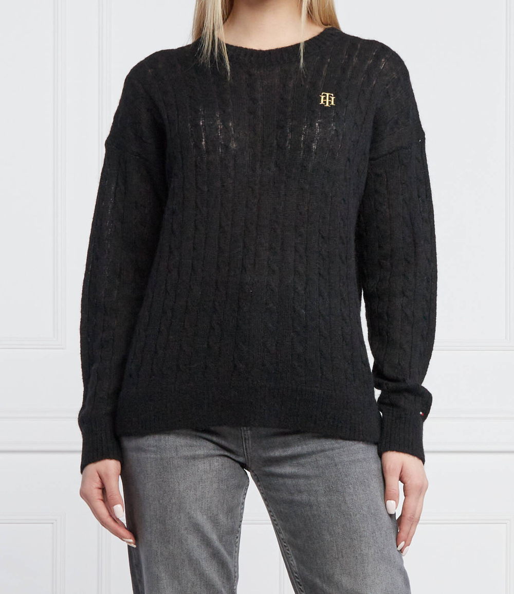 Хлопковый свитер Tommy Hilfiger - черный(WW0WW32293)
