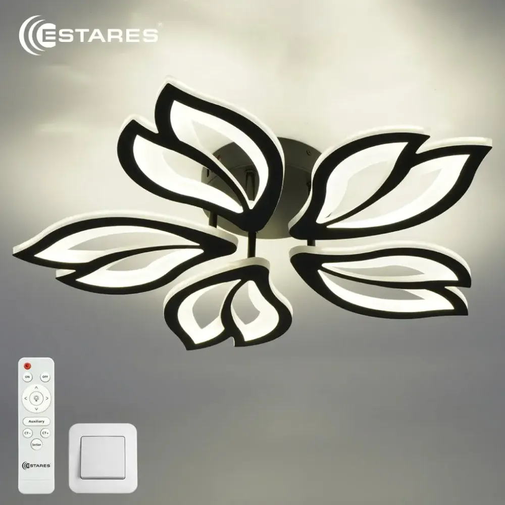 Управляемая светодиодная люстра ASTRA 70W 5F-RC-560x95-BLACK/WHITE-220-IP20