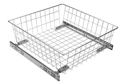 Корзина для белья проволочная, H-200, S-30, без направляющих h=45, эффект хрома