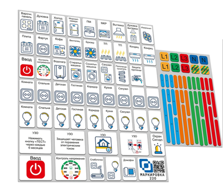 Маркировка электрических щитов 100шт