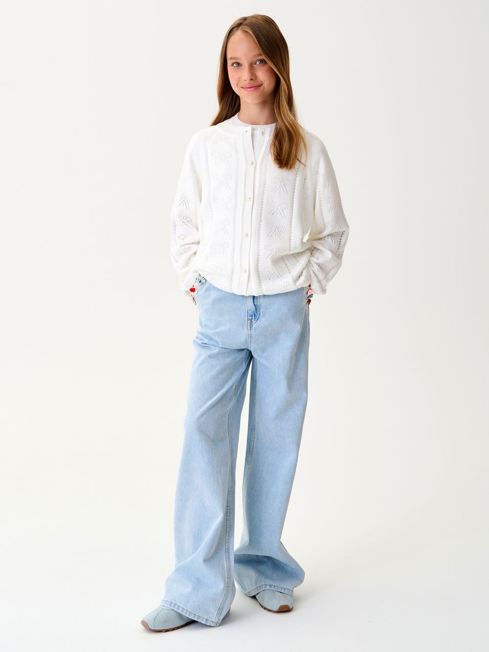 Кардиган для девочки AT1385 белый