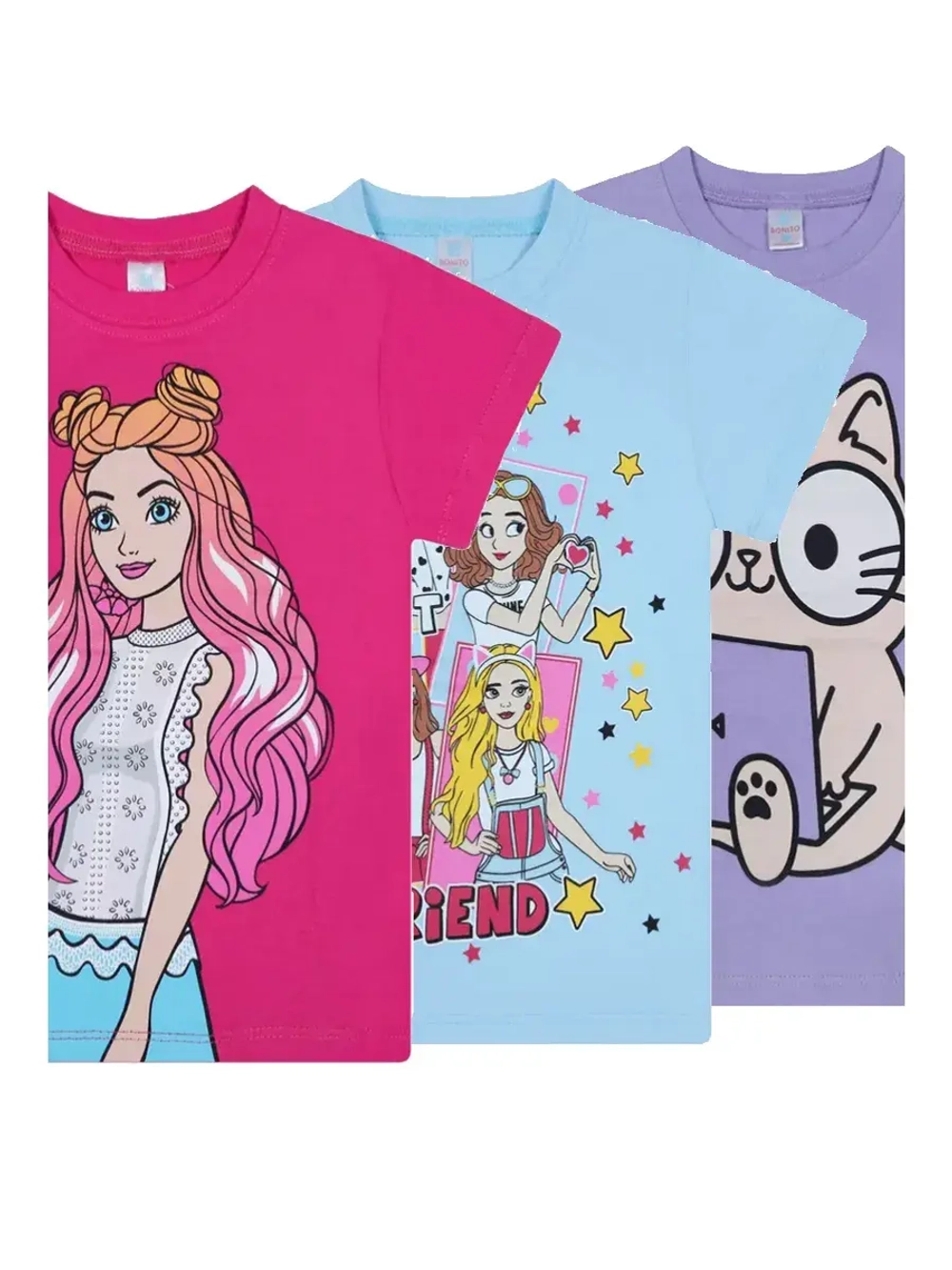 Футболка для садика и школы.девочка.набор 3 шт