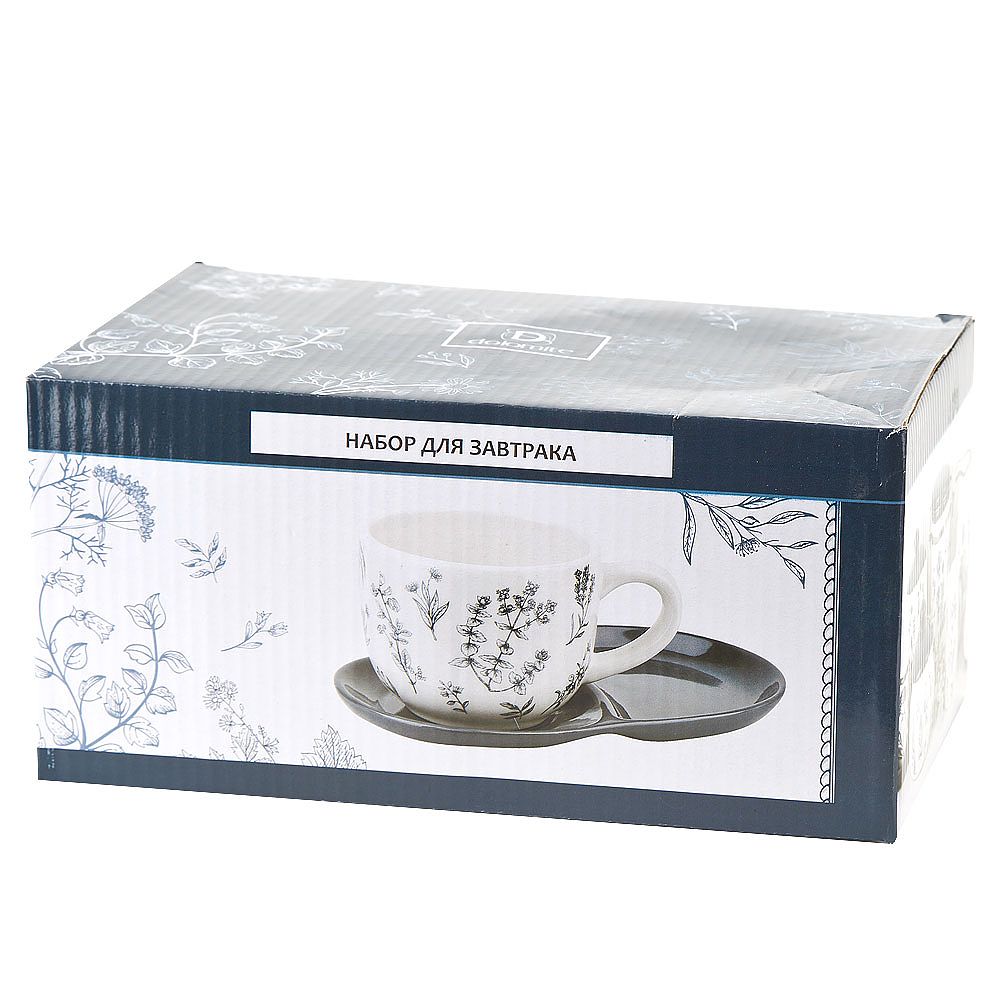 Набор для завтрака: чашка и блюдце " " 23*15*10,5см. v=500мл. (керамика)