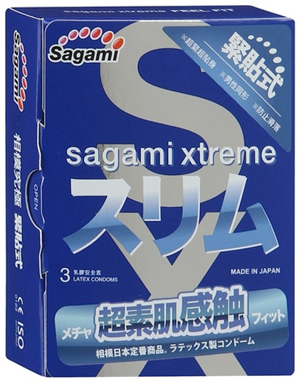 Sagami Xtreme Feel Fit - Презервативы латексные, супероблегающие 3шт.