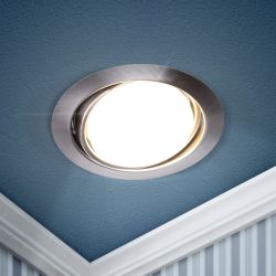 KL35 А SCH Светильник ЭРА под лампу Gx53 поворотный, 220V, 13W, сатин хром | Встраиваемые светильники Для ламп GX53