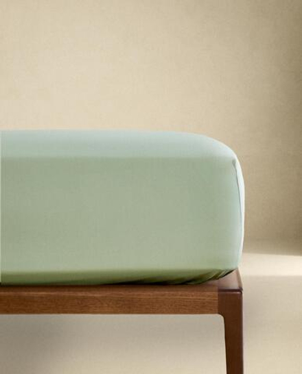 Zara Home - Простыня с ситцевой резинкой, высота 30 см (вес 200 нитей), зеленый, 160х200х30 см