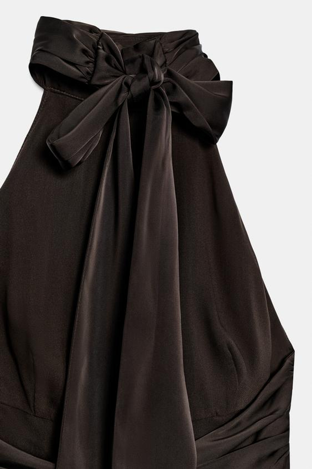 ZARA КОРОТКОЕ ПЛАТЬЕ С ПАЙЕТКАМИ, КОРИЧНЕВЫЙ