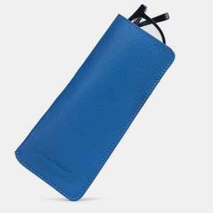 Футляр для очков Lunette Easy из натуральной кожи теленка, синего цвета