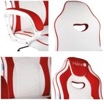 Кресло игровое Helmi HL-S15 "Skyline", экокожа, белая/красная, механизм качания