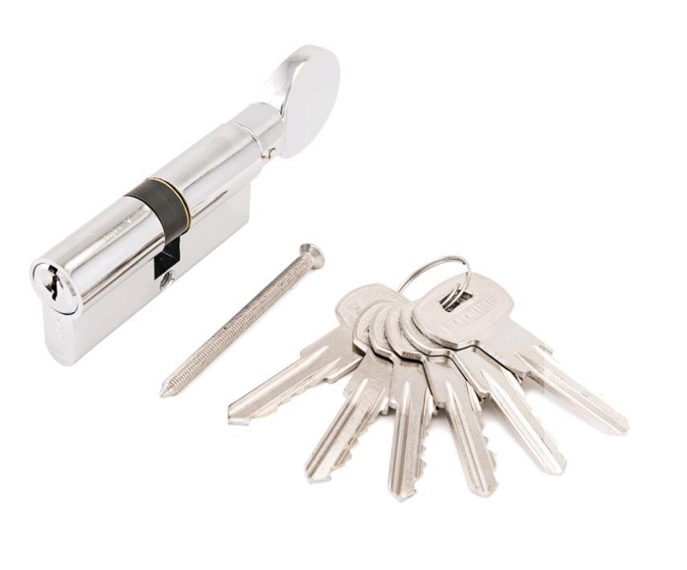 Механизм цилиндровый АЛЛЮР A.G. 60-6К CP хром /англ.кл/верт. (25*10*25)  /1268