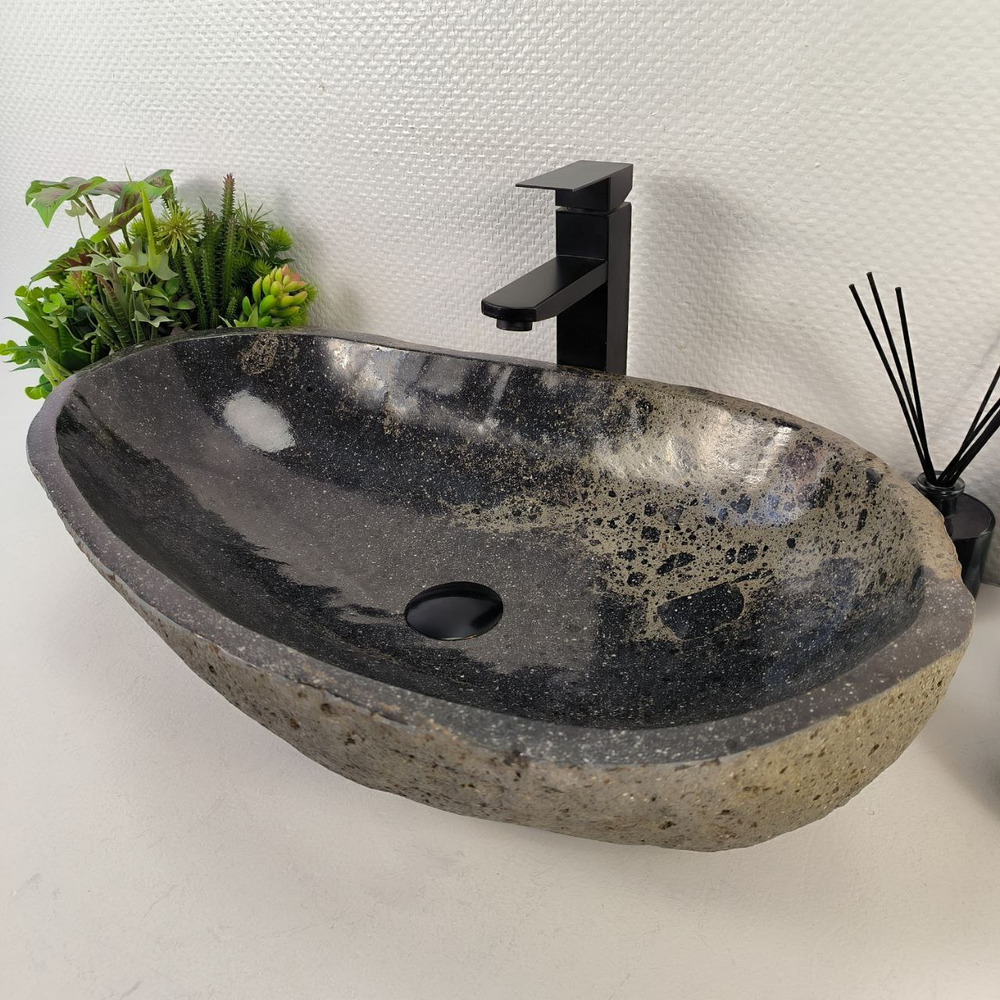 Раковина из речного камня RS-65528 66*39*16 0858
