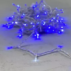 Светодиодная гирлянда с белым бликующим диодом 10 м, 220-230V., 100 синих LED ламп, прозрачный ПВХ, LTC (PST100BLW-10-2B)