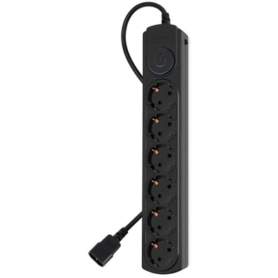 Сетевой фильтр Ippon Сетевой фильтр BK-6-UPS-1.8-10-B 1.8м (6 розеток) черный (коробка) (1804672)
