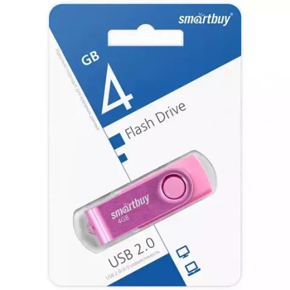 4GB USB Smartbuy Twist Pink