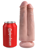 Фаллоимитатор сдвоенный на присоске King Cock 7 Two Cocks One Hole, телесный (Цвет: телесный)