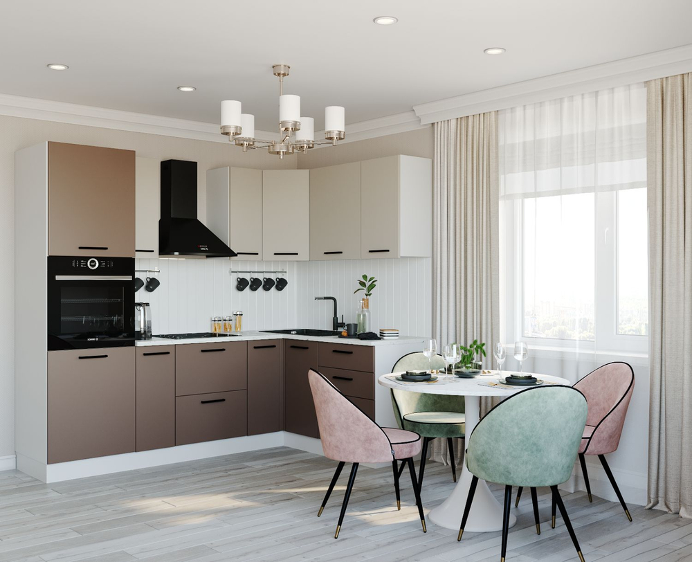 Кухонный гарнитур угловой Бланка 2400х1600 (38мм)