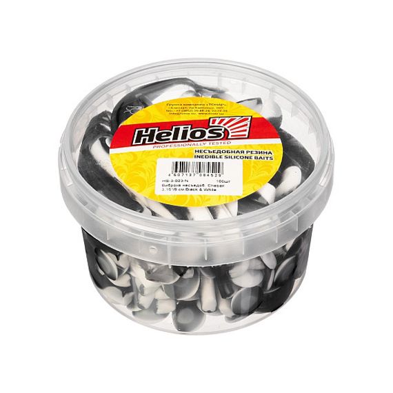 Виброхвост несъедоб. Chebak 3,15&#39;/8 см Black &amp; White 100шт. (HS-3-023-N) Helios
