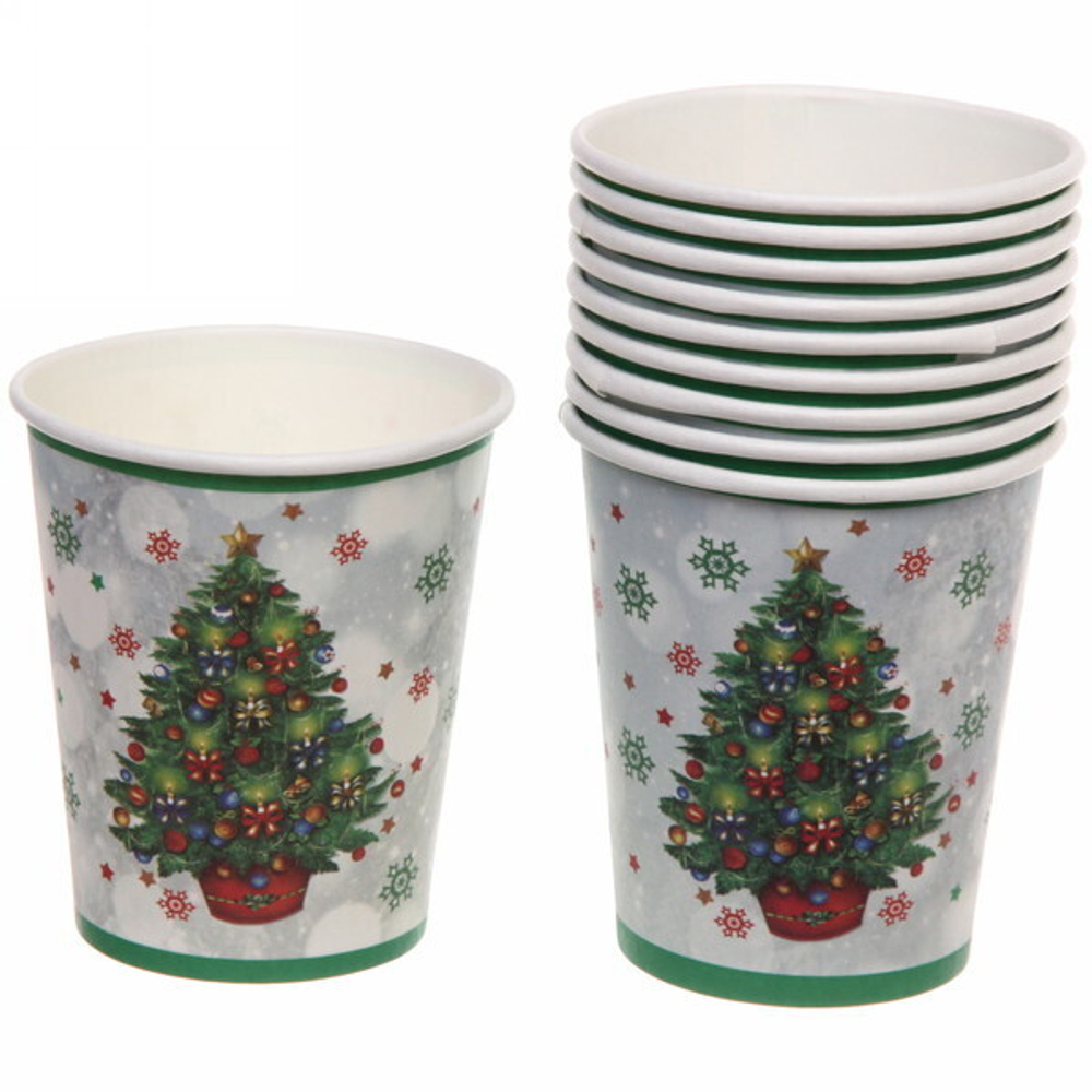 Стакан бумажный 0,2л в наборе 10 шт «Ёлка «