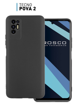 Чехол ROSCO для Tecno Pova 2 оптом (арт. TCN-POVA2-COLOURFUL-BLACK)