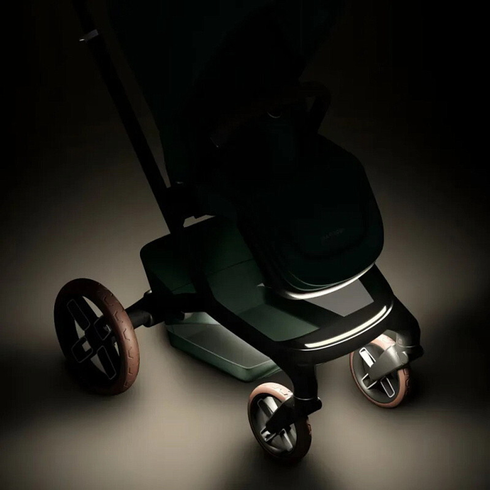 Детская коляска Maxi-Cosi Fame 3 в 1 с автокреслом CabrioFix Essential graphite Twillic Green/зеленый