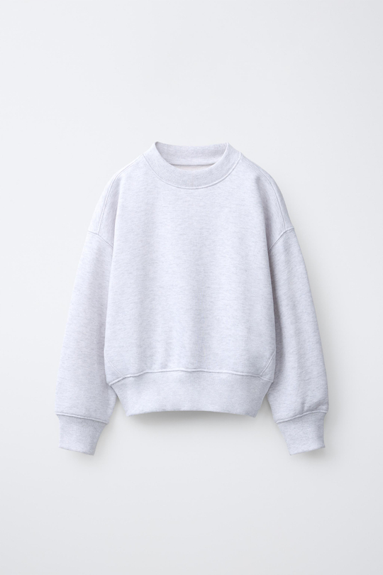 ZARA ОДНОТОННАЯ ТОЛСТОВКА, СЕРЫЙ МЕЛАНЖ