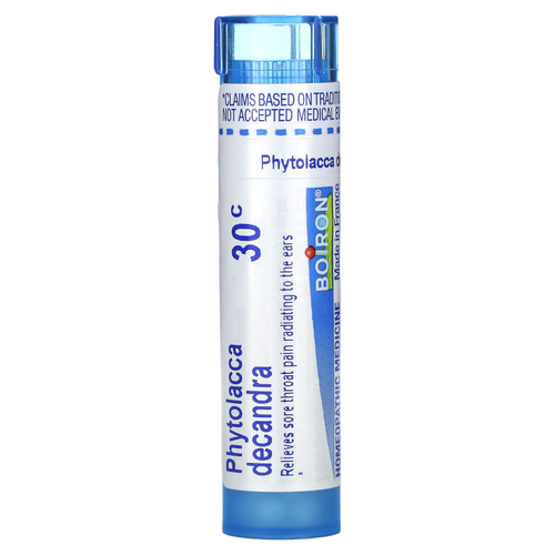 Boiron, Phytolacca Decandra, 30C, облегчение боли в горле, прибл. 80 гранул