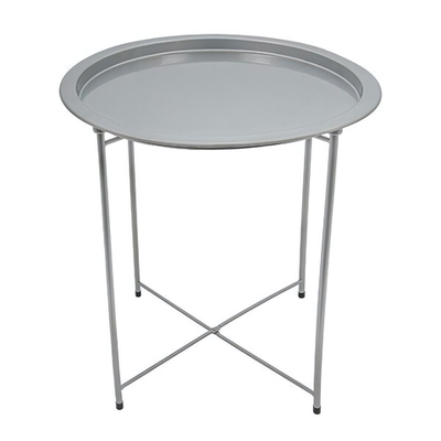Столик складной металлический, Д470 Ш470 В505, серебряный