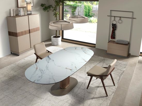 Вешалка для одежды 3282 из кожи, ореха и нержавеющей стали