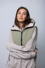 Капюшон-манишка Alexandra Talalay двухсторонняя AH002 бежевый-пыльно-зеленый