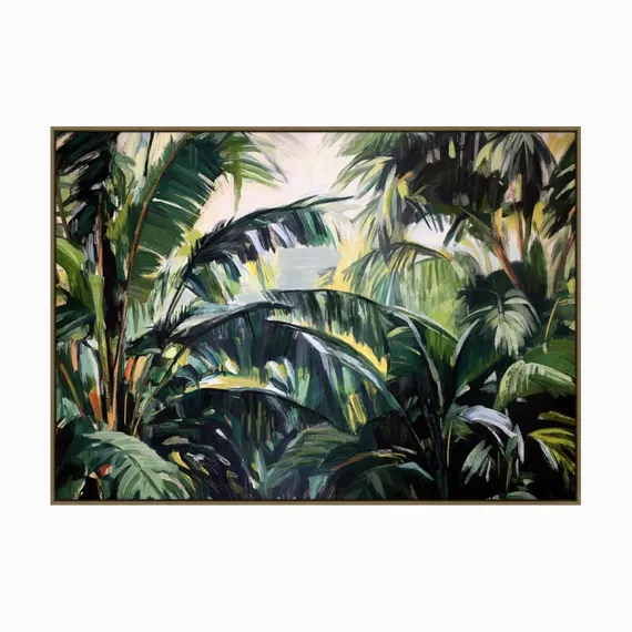 Постер Palm 100х140 см, зелёный, коричневый