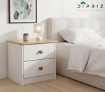 Прикроватная тумба, 43х34х40, Хаба, с ящиками, для спальни и прихожей, массив дерева, белый/антик, Dipriz