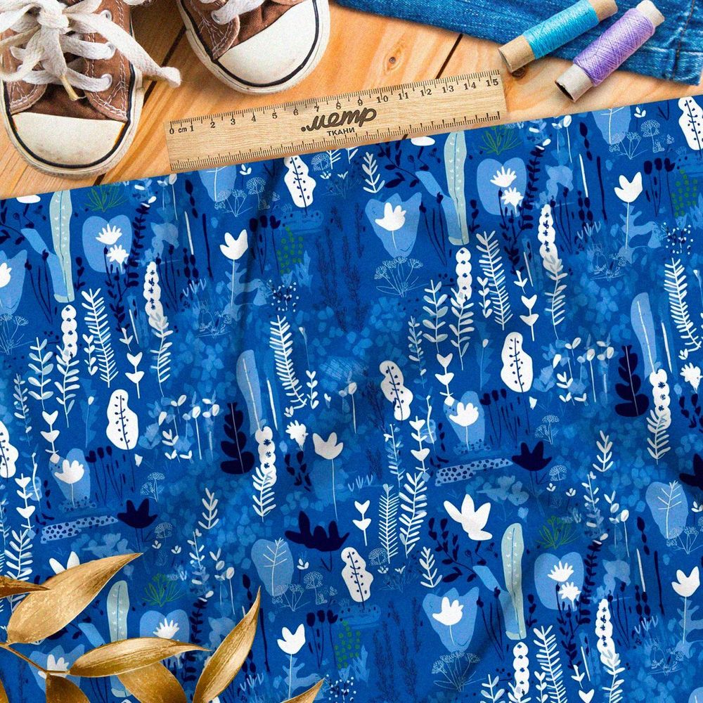 Ткань Барби синий лес