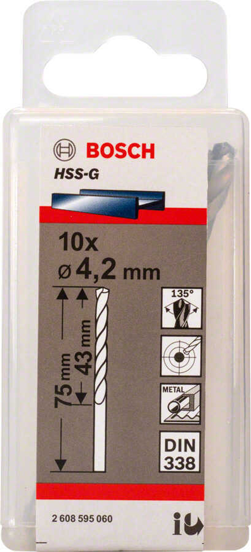 Сверло по металлу HSS-G 4,2 мм BOSCH 2608595060