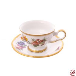 Набор кофейных пар Queen's Crown Мейсенский букет 100 мл(6 пар)