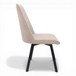 Стул поворотный "Софти 360" (арт. 325П), велюр Бренди В03 бежевый, ножки профильные черные