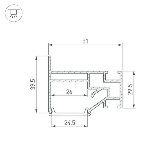 Профиль для натяжного потолка Arlight Stretch-25-Wall-Side-2000 040061