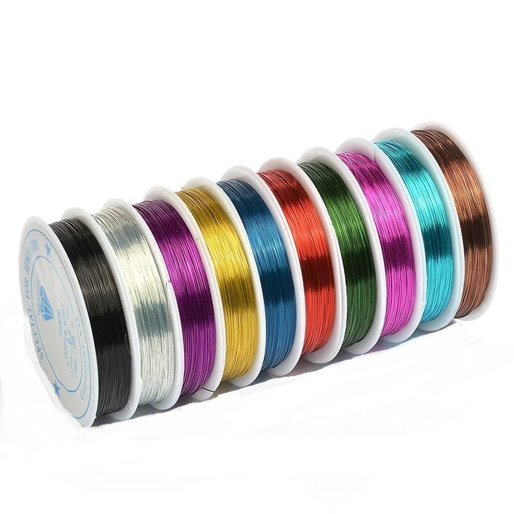 Набор цветной мини-проволоки 0,3 мм 10 м. в катушке  - 10 цветов
