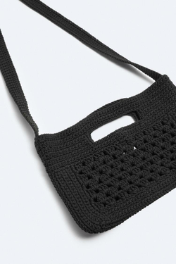 ZARA ТКАНАЯ СУМКА SOFT, ЧЕРНЫЙ