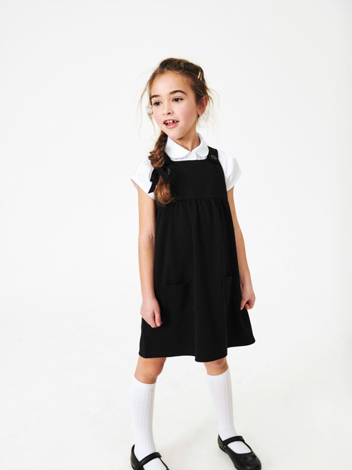 Сарафан школьный с карманами для девочки Next 831-572, Черный