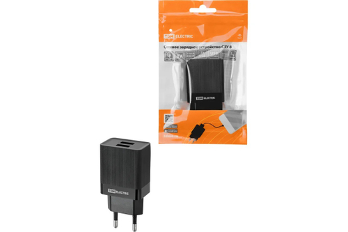 Сетевое зарядное устройство, СЗУ 8, Quick Charge 3.0, 3 А, 2 USB, черный, TDM