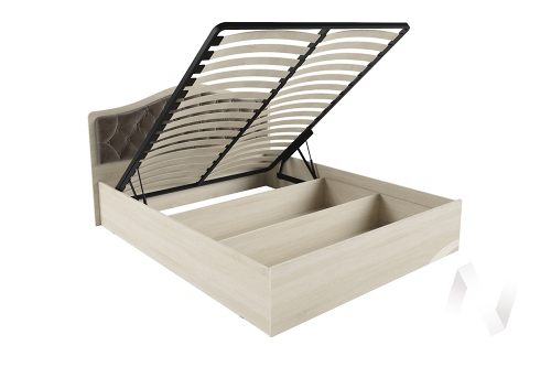 Кровать "Дели 1;4" с осн. ортопед. с подьемным механизмом (Дуб сонома/Велюр шоколад)