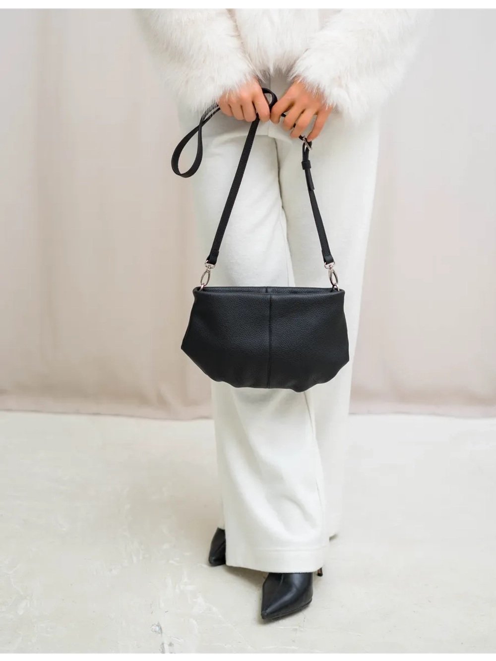 Сумка через плечо маленькая клатч натуральная кожа