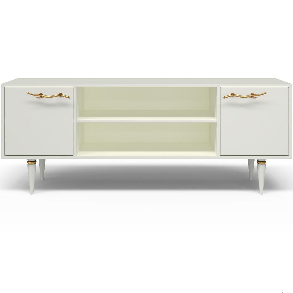 Тумба под ТВ Арт Колор matte 155см Классик Голд Белый опал матовый